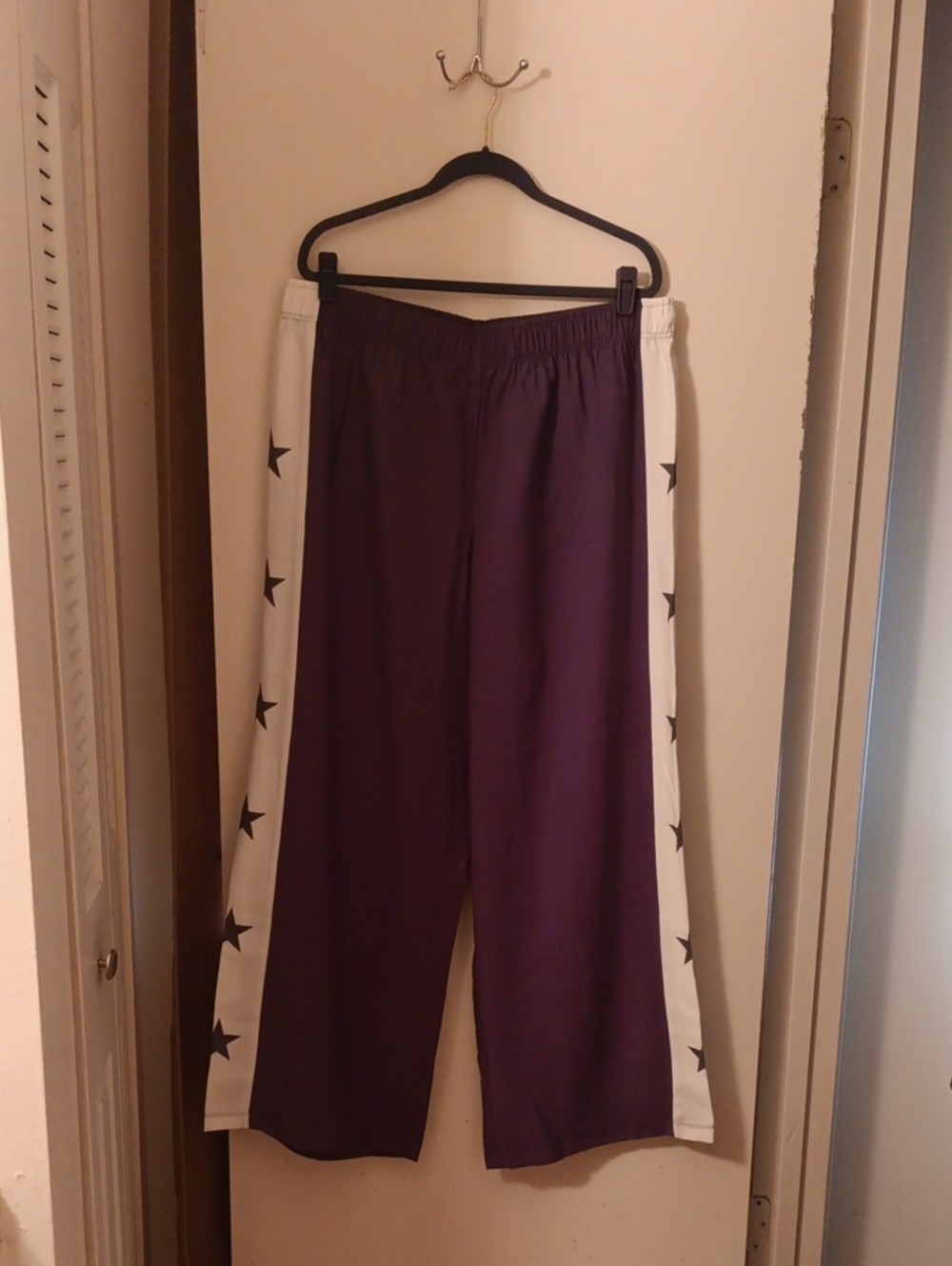 NWOT Forever 21 Purple Wide-Leg Pants with White Star Stripe